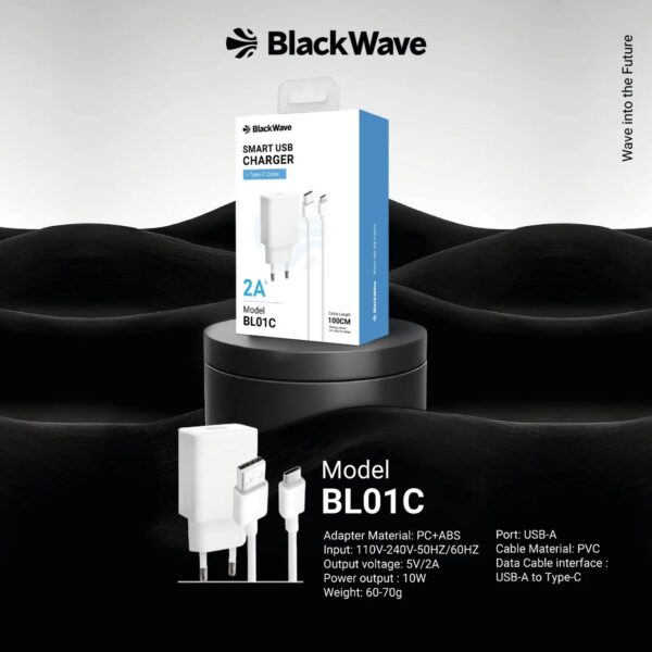 BL01C Adaptateur + Cable 2A BlackWave