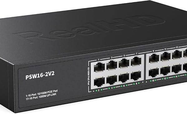 Switch 16-port, 2 Uplink port PoE