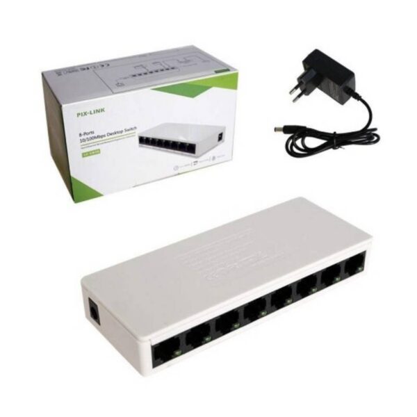 SWITCH 8 PORT PIX- LINK 10/100